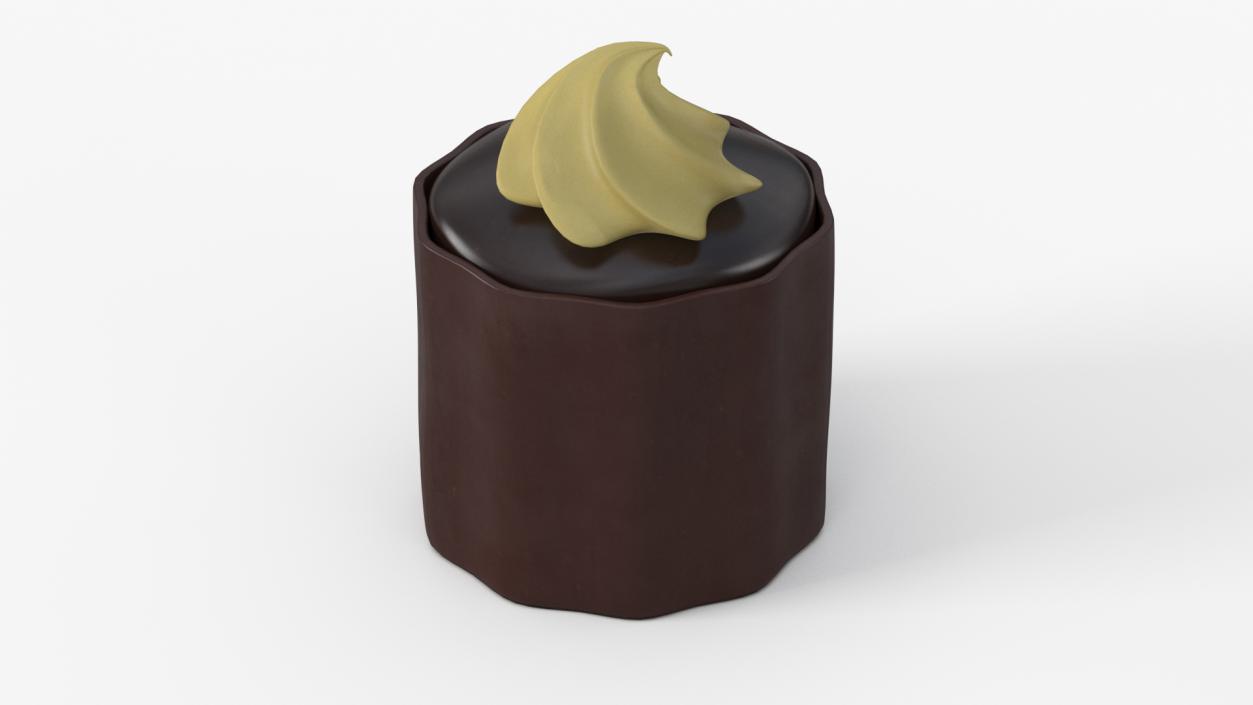 Chocolate Candy with Cream Topping 3D model