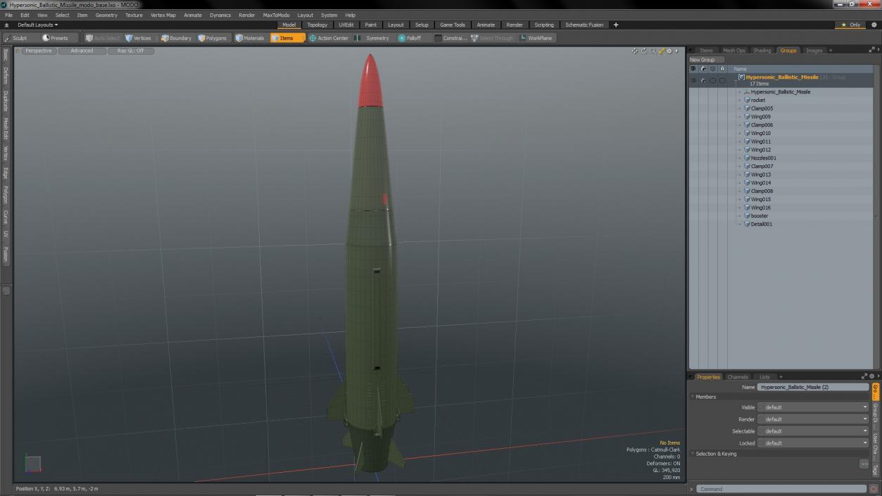 3D Hypersonic Ballistic Missile model