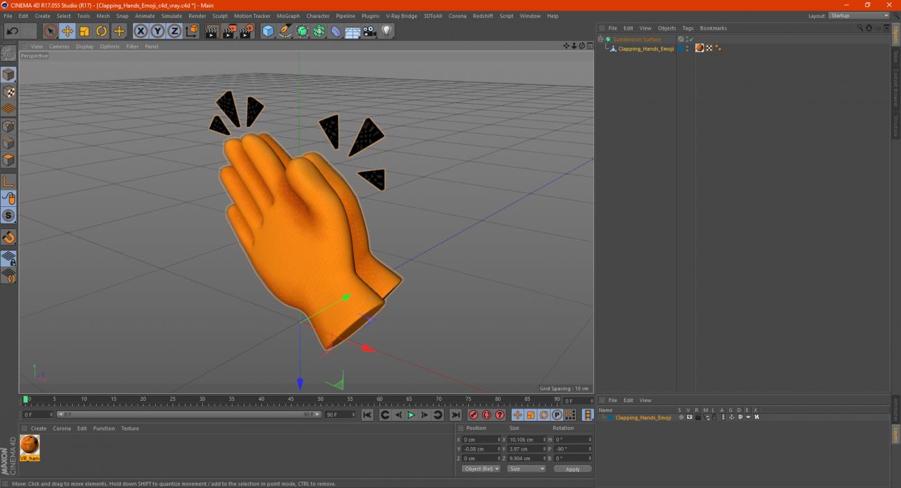 3D model Clapping Hands Emoji