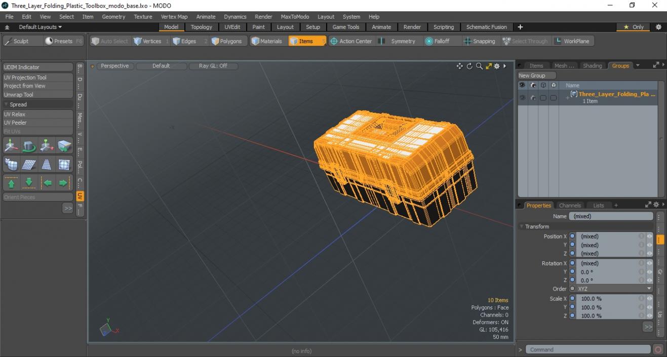 3D model Three Layer Folding Plastic Toolbox