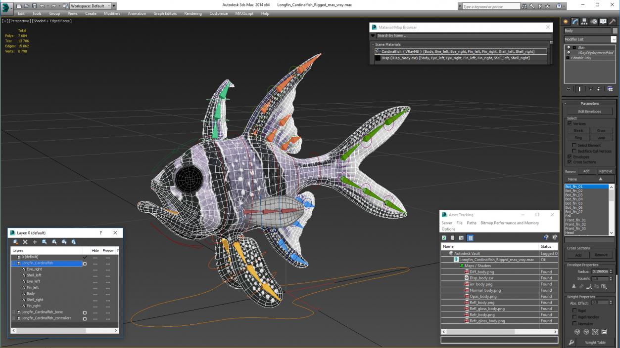 Longfin Cardinalfish Rigged 3D