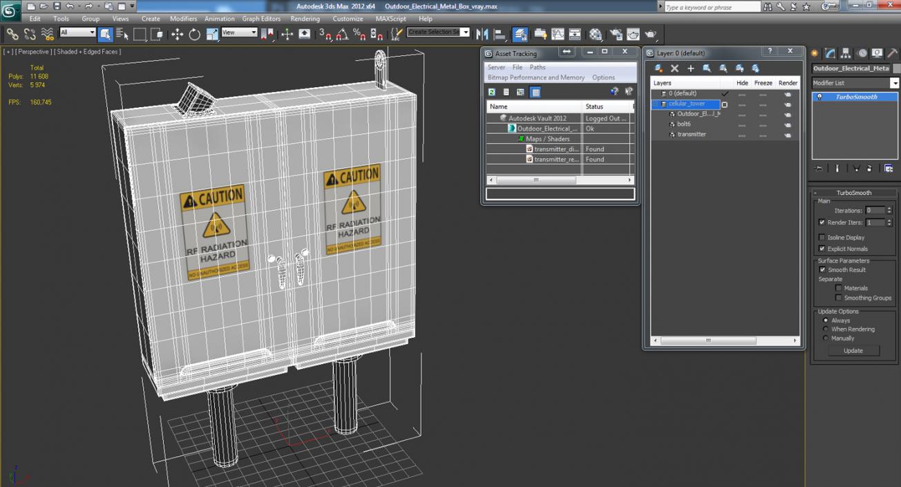 3D Outdoor Electrical Metal Box model