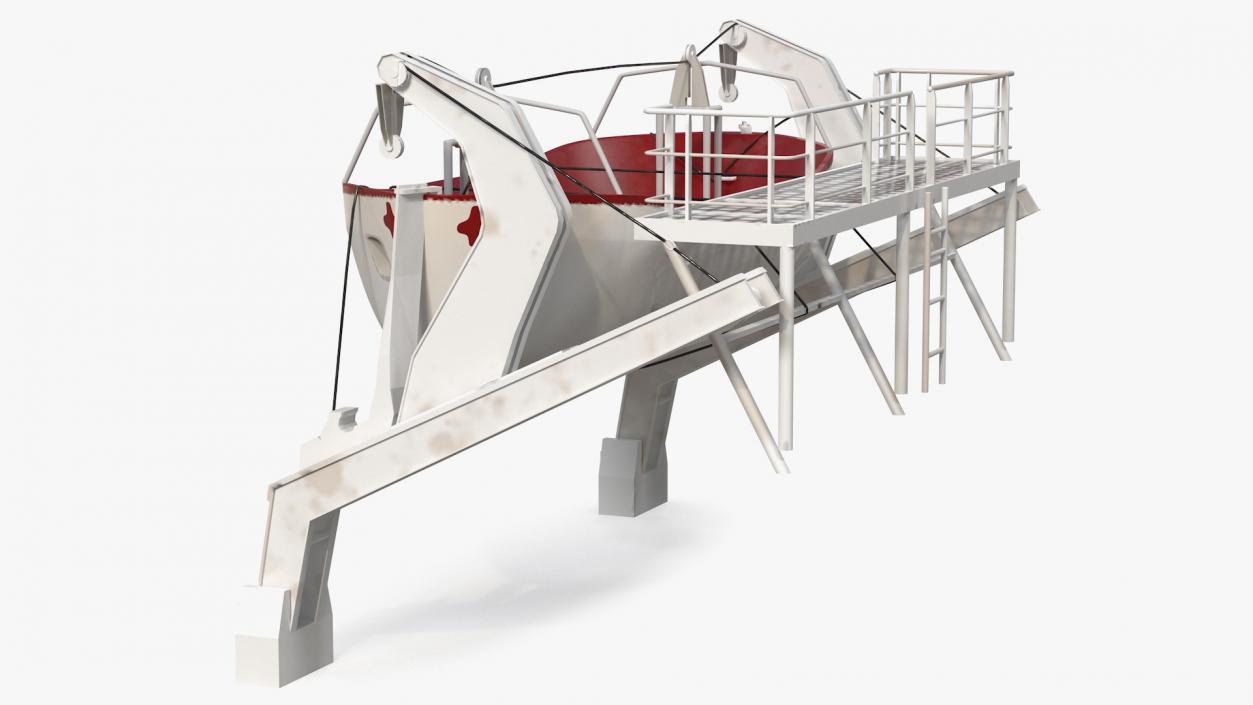 Hydraulic Rescue Boat Davit 3D