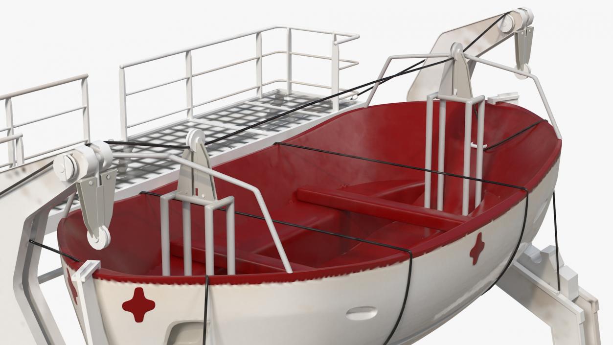 Hydraulic Rescue Boat Davit 3D