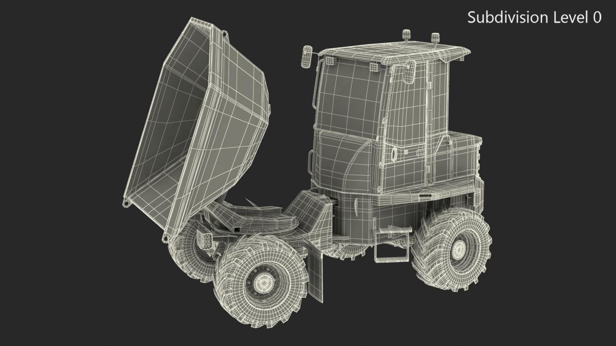 Cabbed Dumper Generic Dirty Rigged 3D model