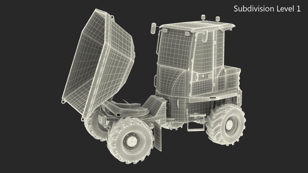 Cabbed Dumper Generic Dirty Rigged 3D model