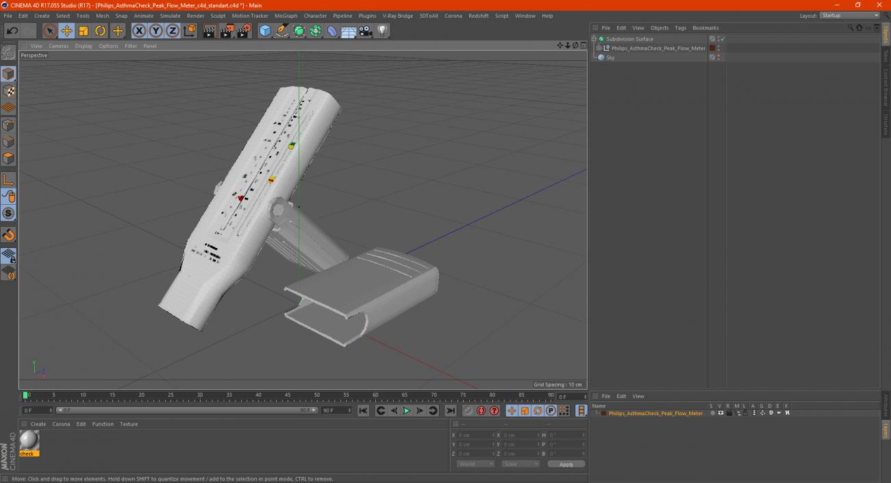 3D model Philips AsthmaCheck Peak Flow Meter