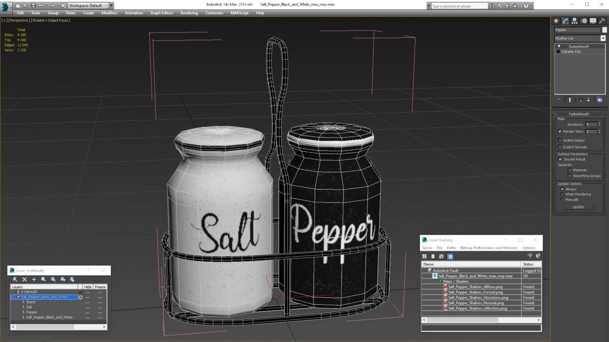 Salt Pepper Black and White 3D