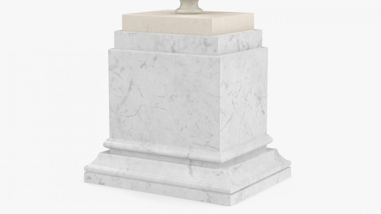 Roman Emperor Bust on Marble Pedestal 3D