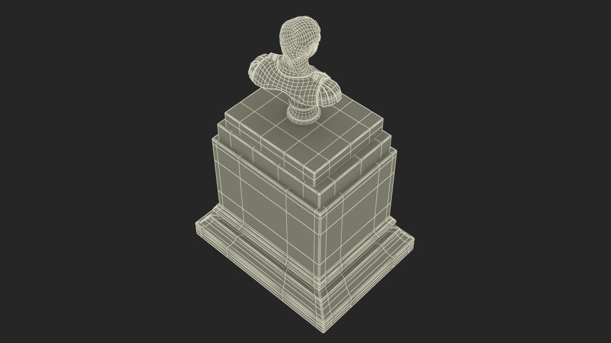 Roman Emperor Bust on Marble Pedestal 3D