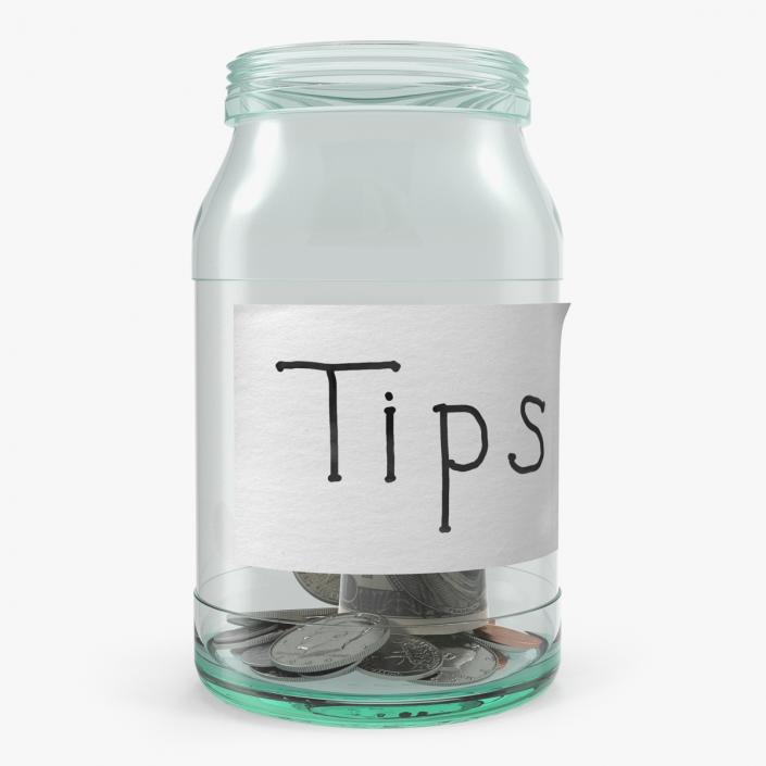 3D Tip Jar with Money model