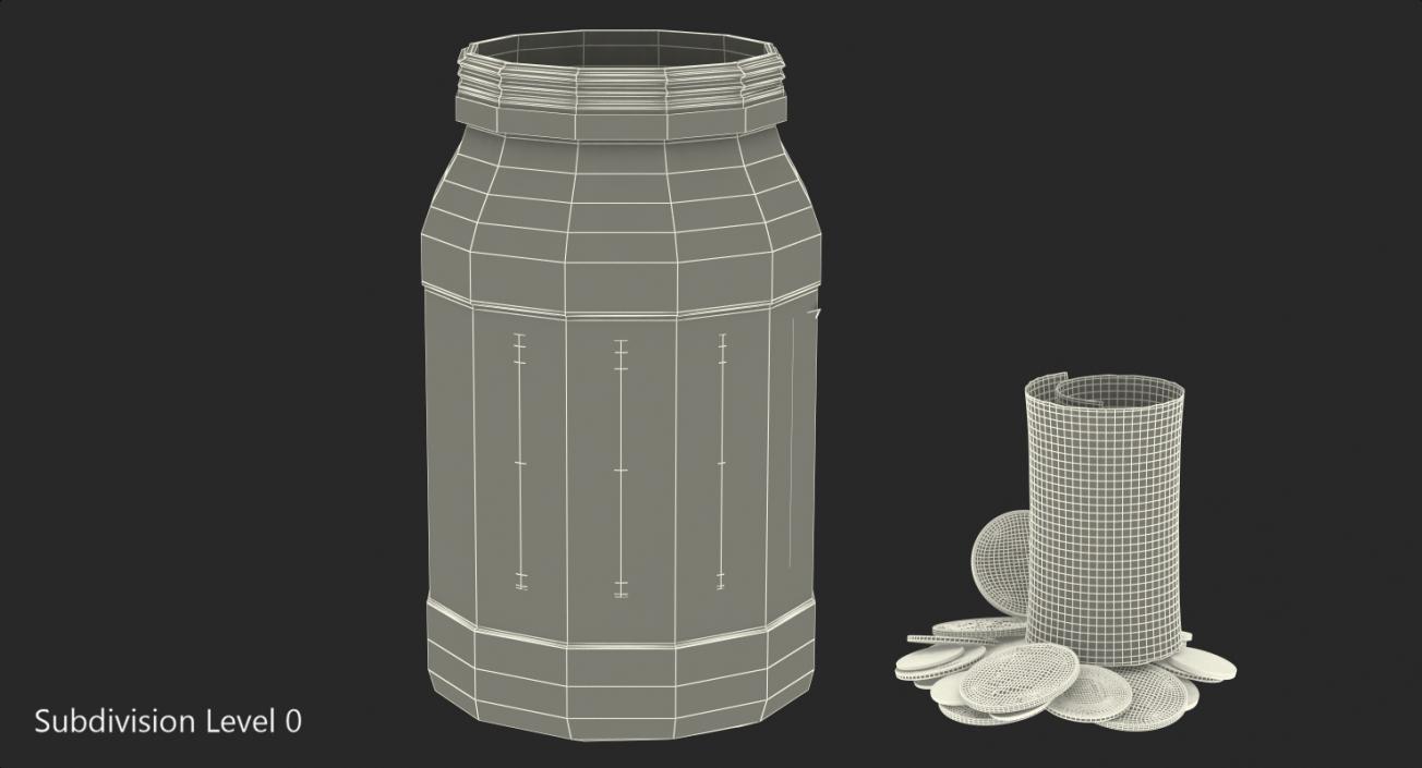 3D Tip Jar with Money model