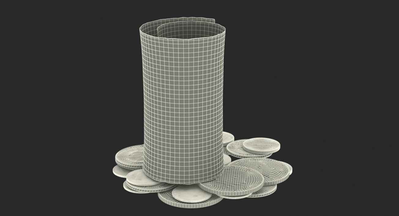 3D Tip Jar with Money model