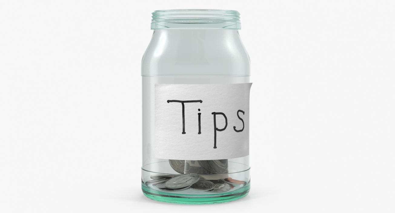 3D Tip Jar with Money model