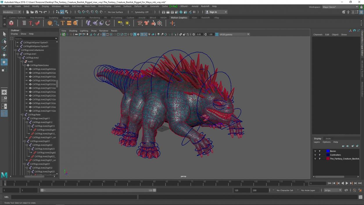 3D model The Fantasy Creature Basilisk Rigged for Maya