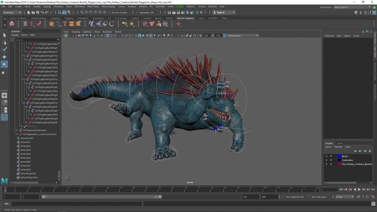 3D model The Fantasy Creature Basilisk Rigged for Maya