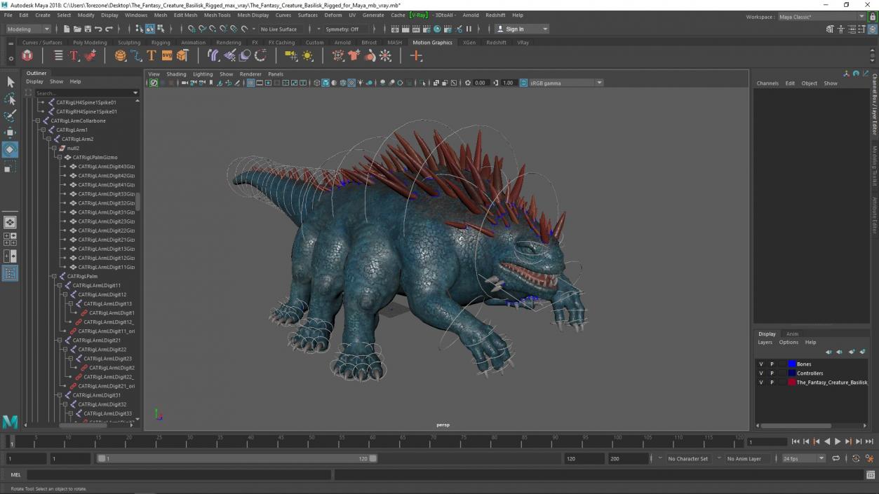 3D model The Fantasy Creature Basilisk Rigged for Maya