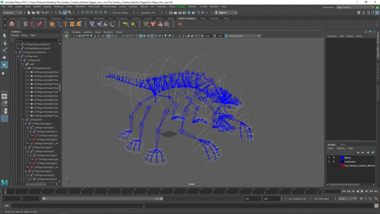 3D model The Fantasy Creature Basilisk Rigged for Maya