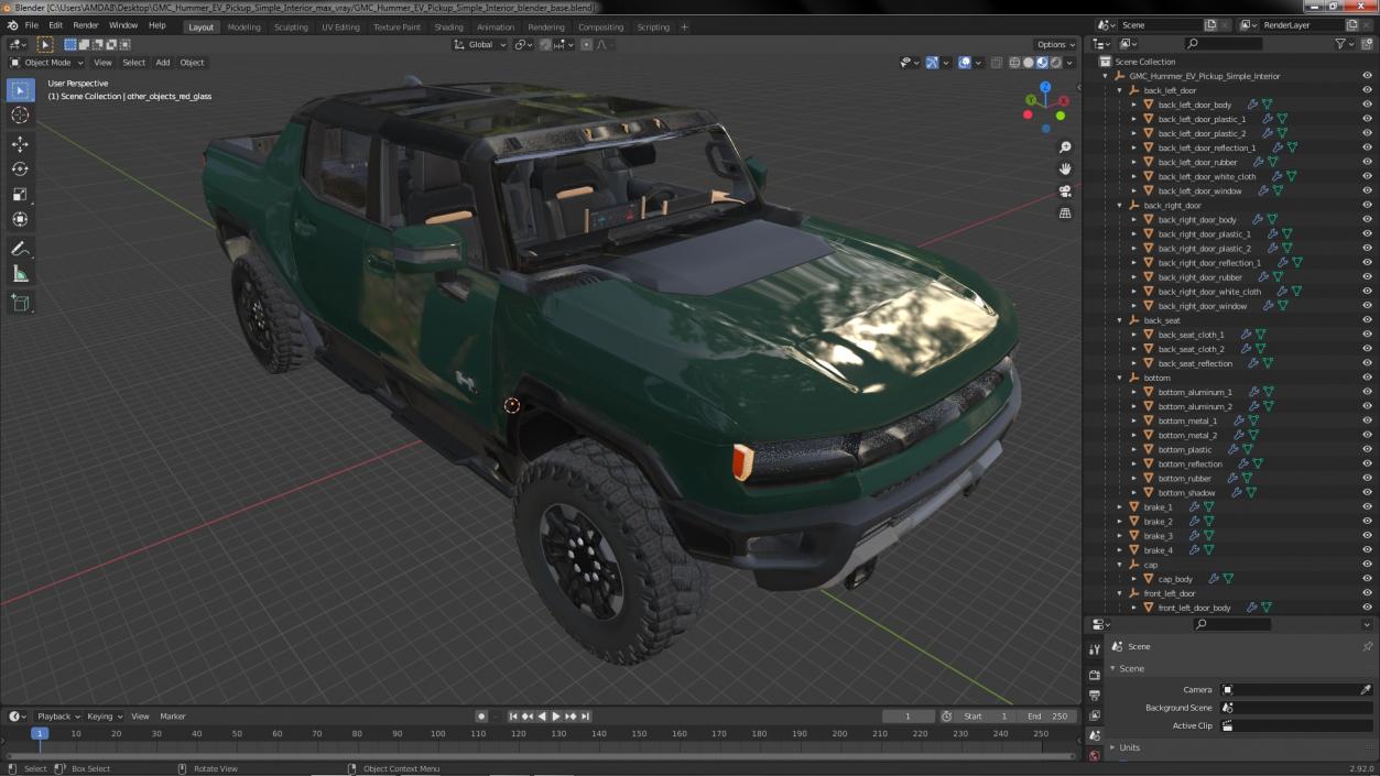 GMC Hummer EV Pickup Simple Interior(1) 3D model