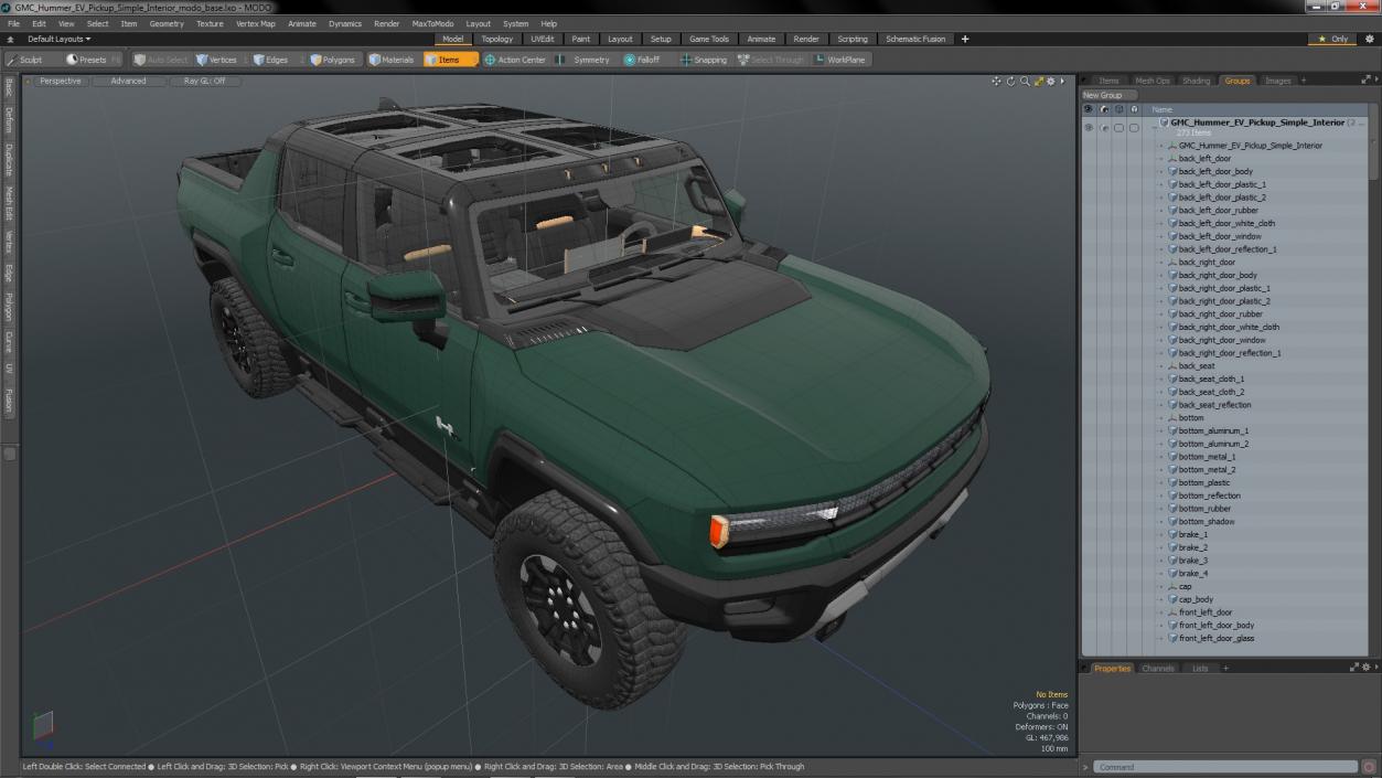 GMC Hummer EV Pickup Simple Interior(1) 3D model