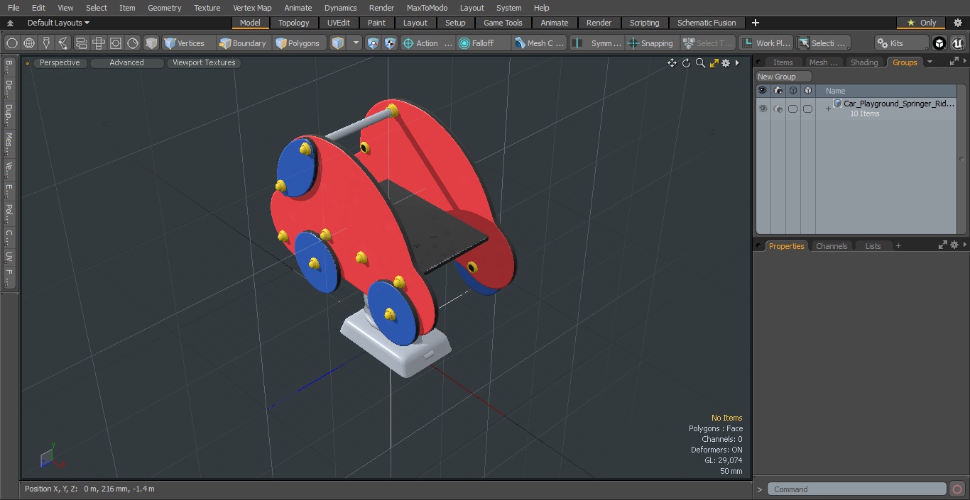 3D Car Playground Springer Ride model