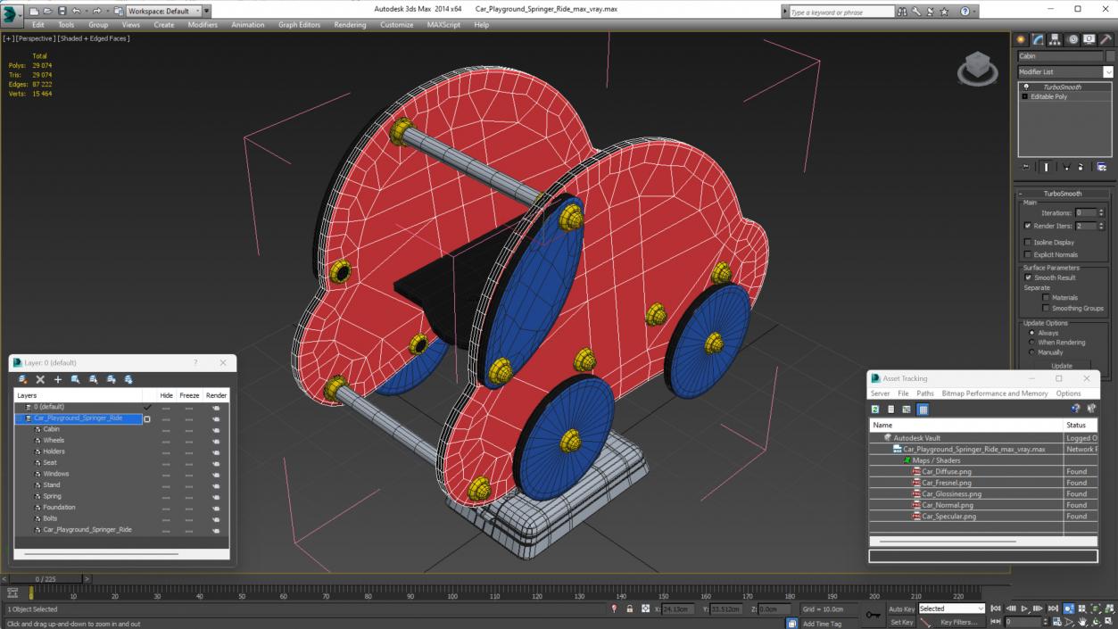 3D Car Playground Springer Ride model