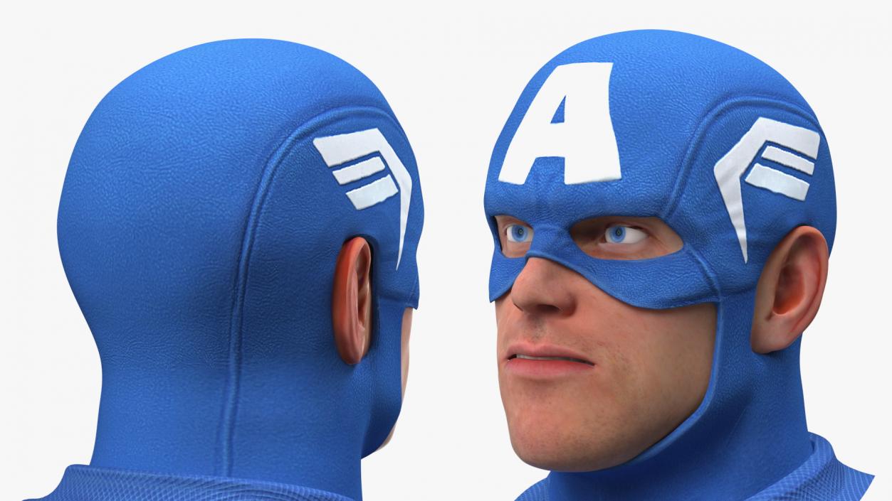 3D Cartoon Captain America Head model