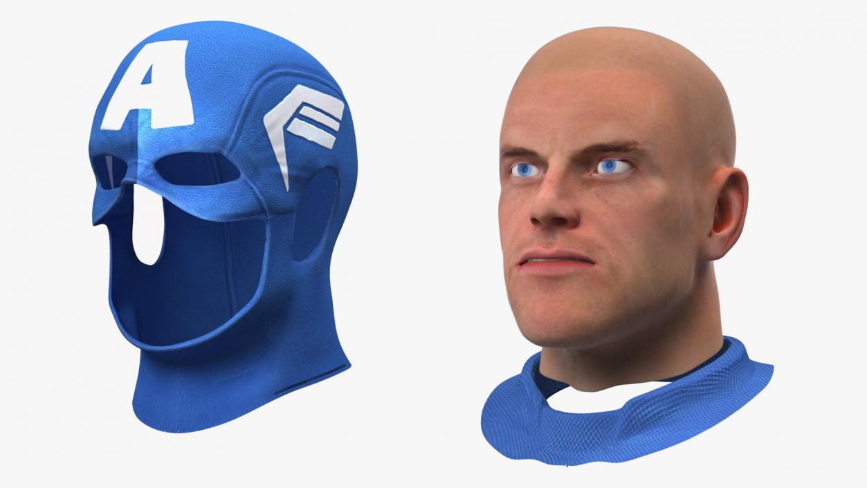 3D Cartoon Captain America Head model