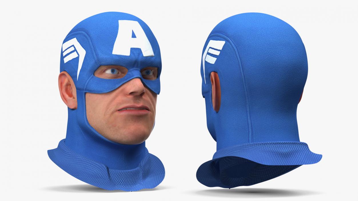 3D Cartoon Captain America Head model