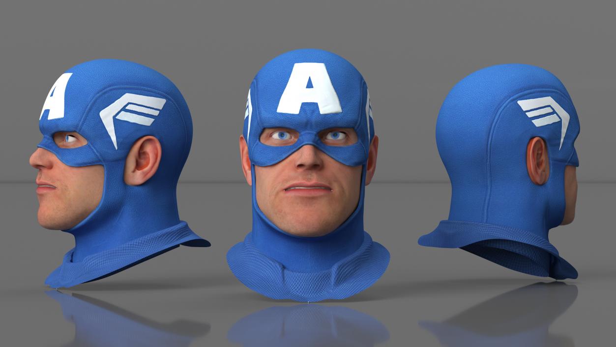 3D Cartoon Captain America Head model