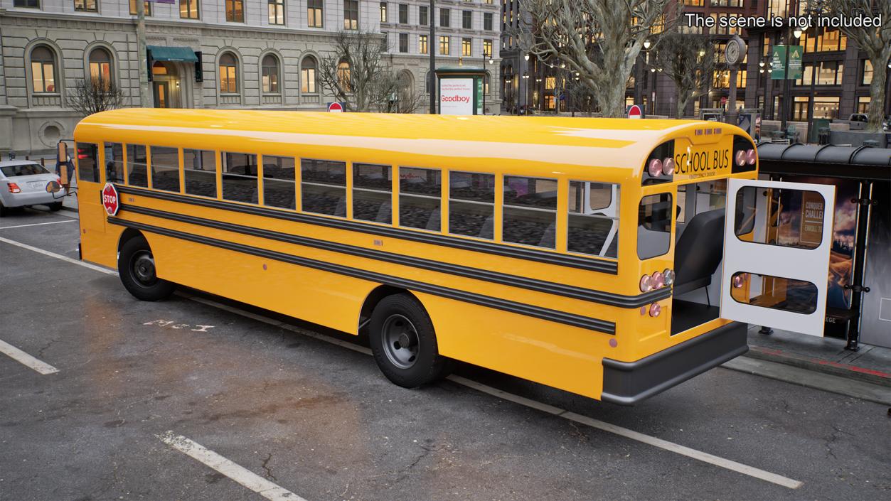 3D Electric School Bus Rigged