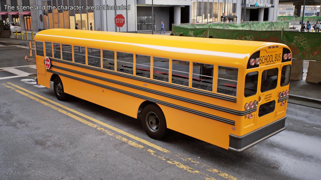 3D Electric School Bus Rigged