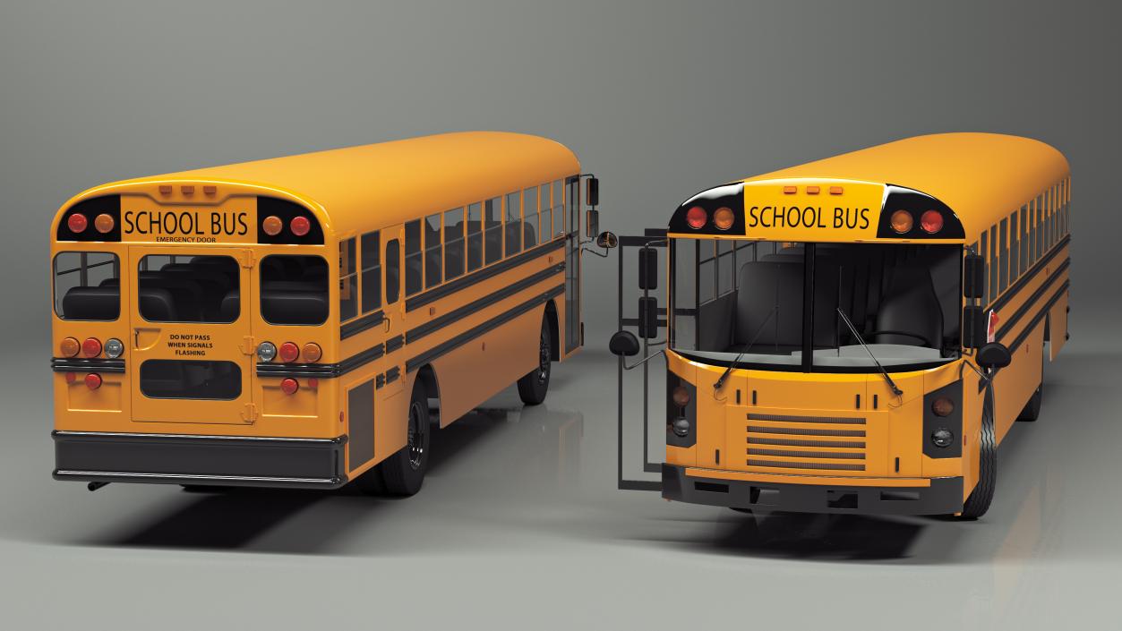 3D Electric School Bus Rigged