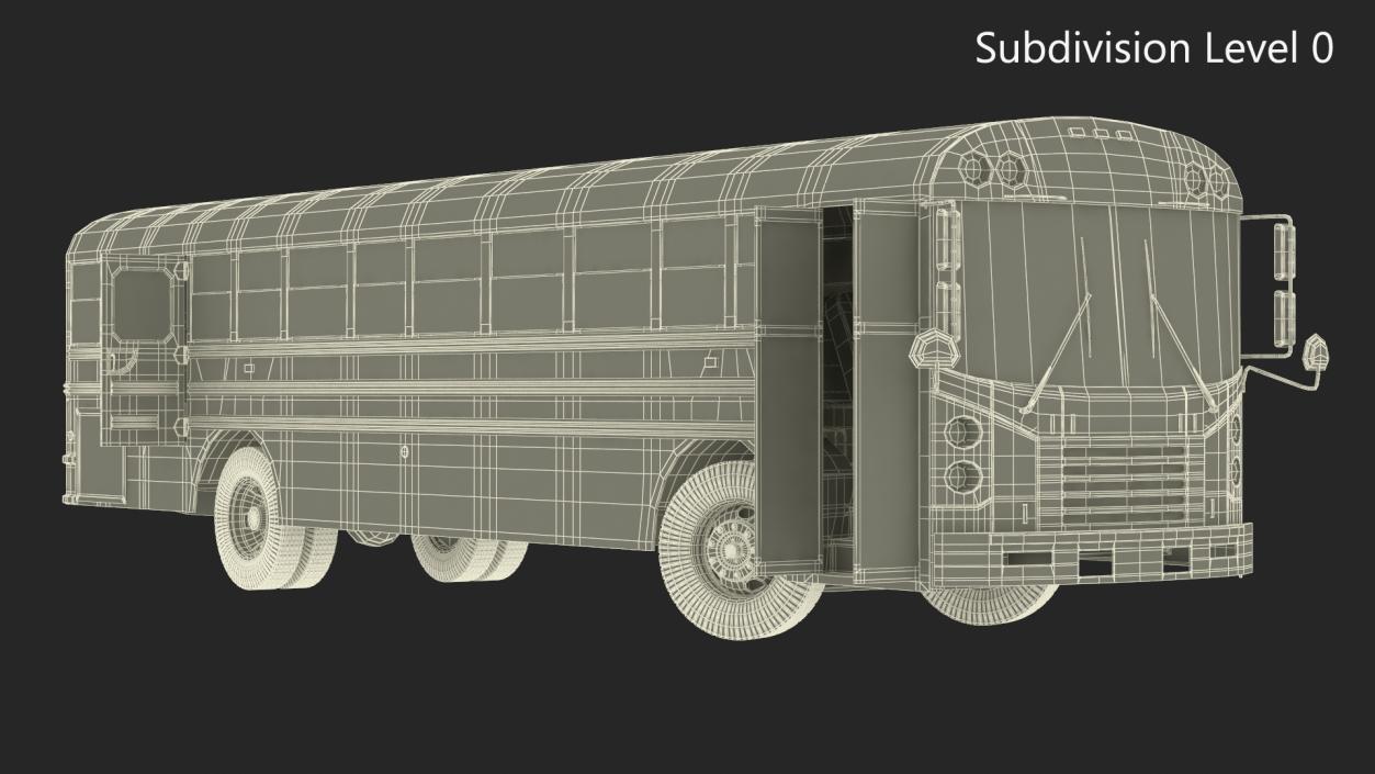 3D Electric School Bus Rigged