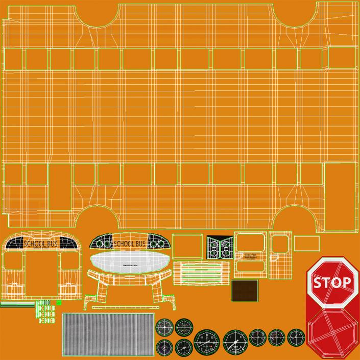 3D Electric School Bus Rigged