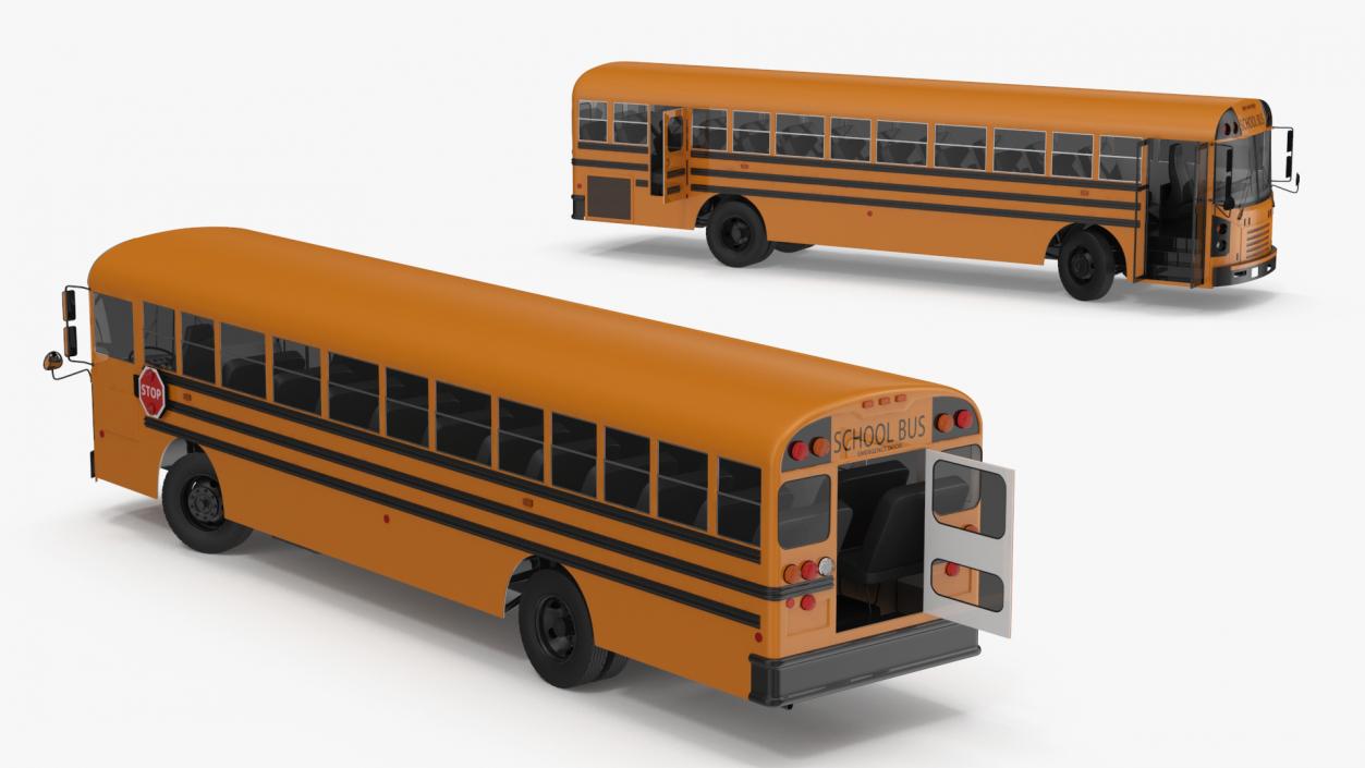 3D Electric School Bus Rigged