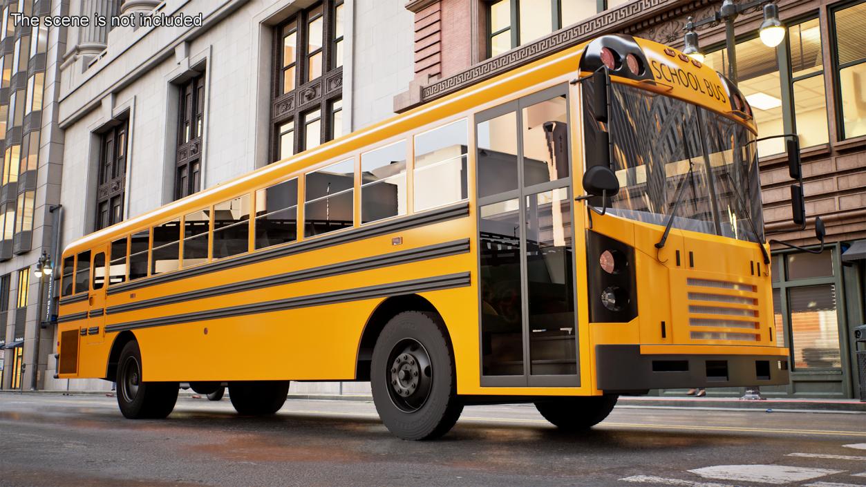 3D Electric School Bus Rigged