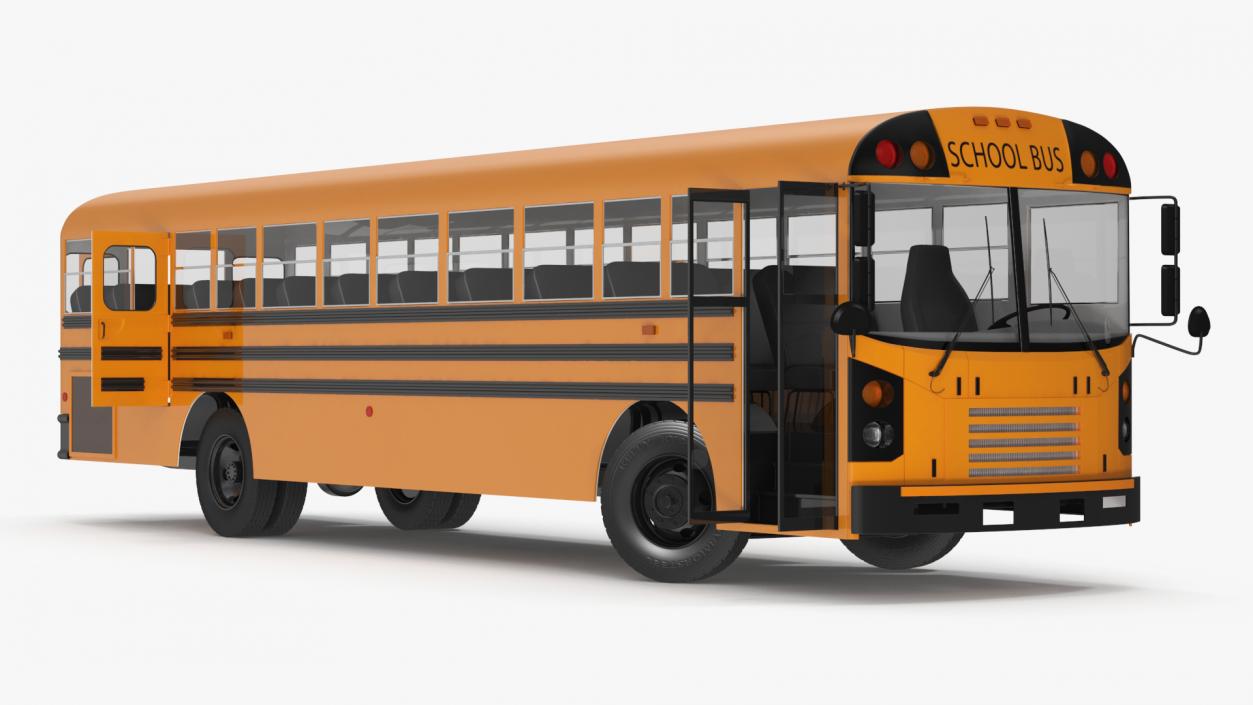 3D Electric School Bus Rigged