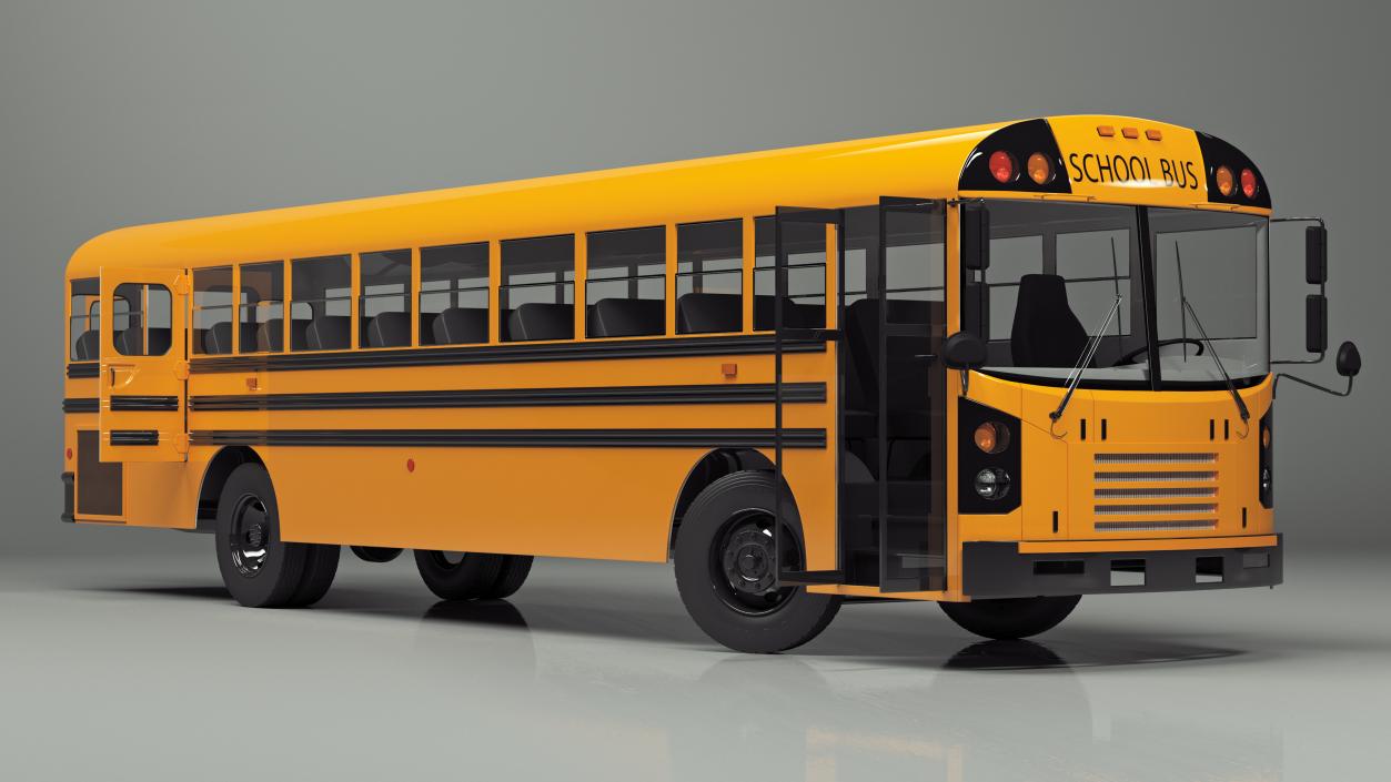 3D Electric School Bus Rigged