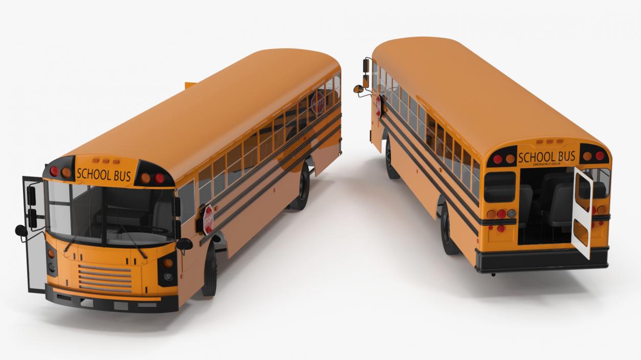 3D Electric School Bus Rigged