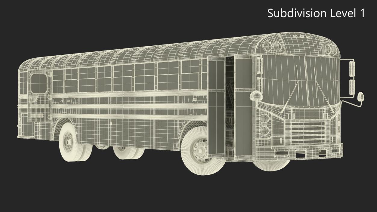 3D Electric School Bus Rigged