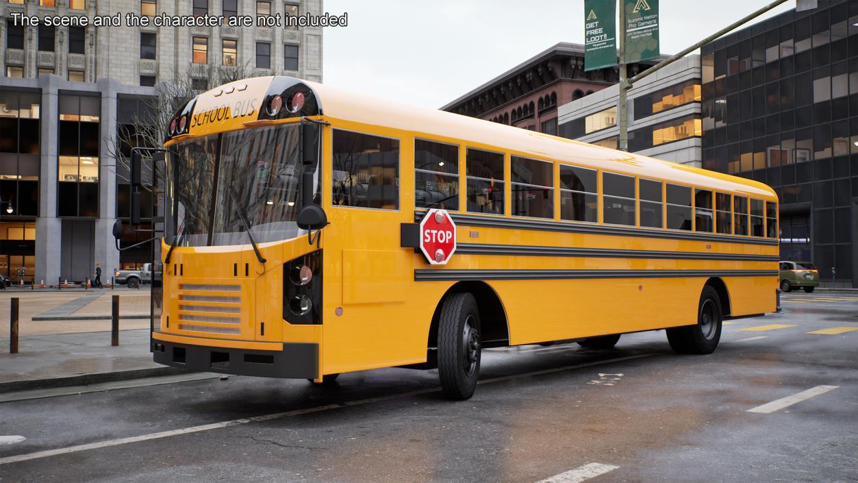 3D Electric School Bus Rigged