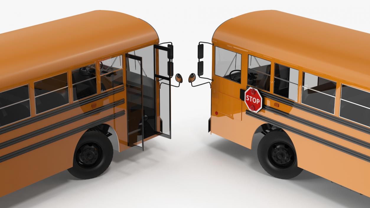 3D Electric School Bus Rigged