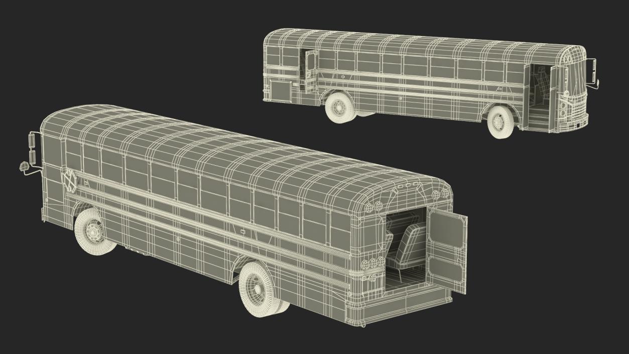 3D Electric School Bus Rigged