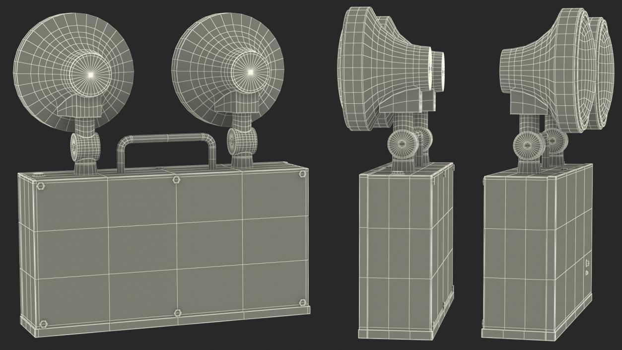 Twin Head Emergency Light SAMCOM ETL210 3D model