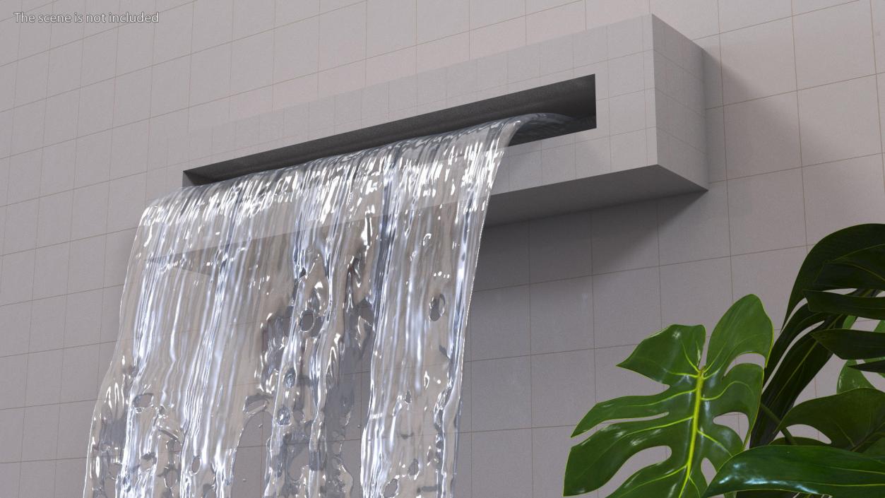 3D Large Falling Water Stream