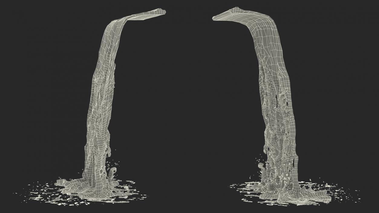 3D Large Falling Water Stream