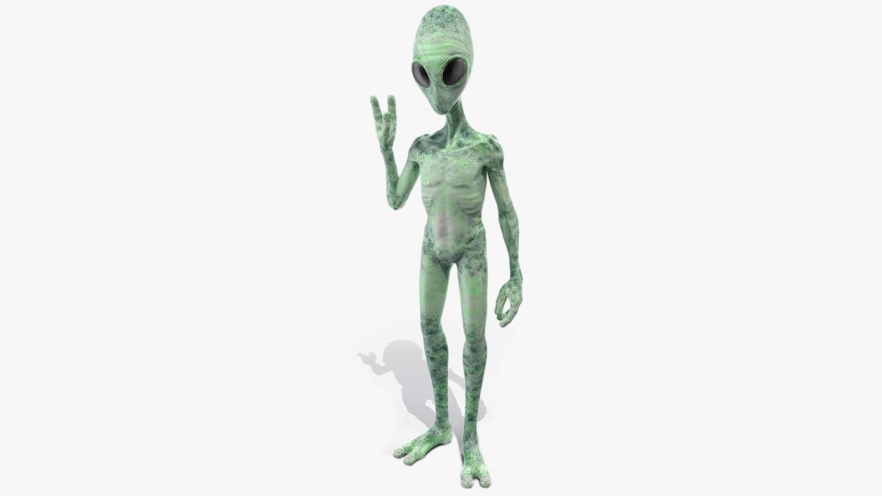 3D model Green Alien Greeting Pose