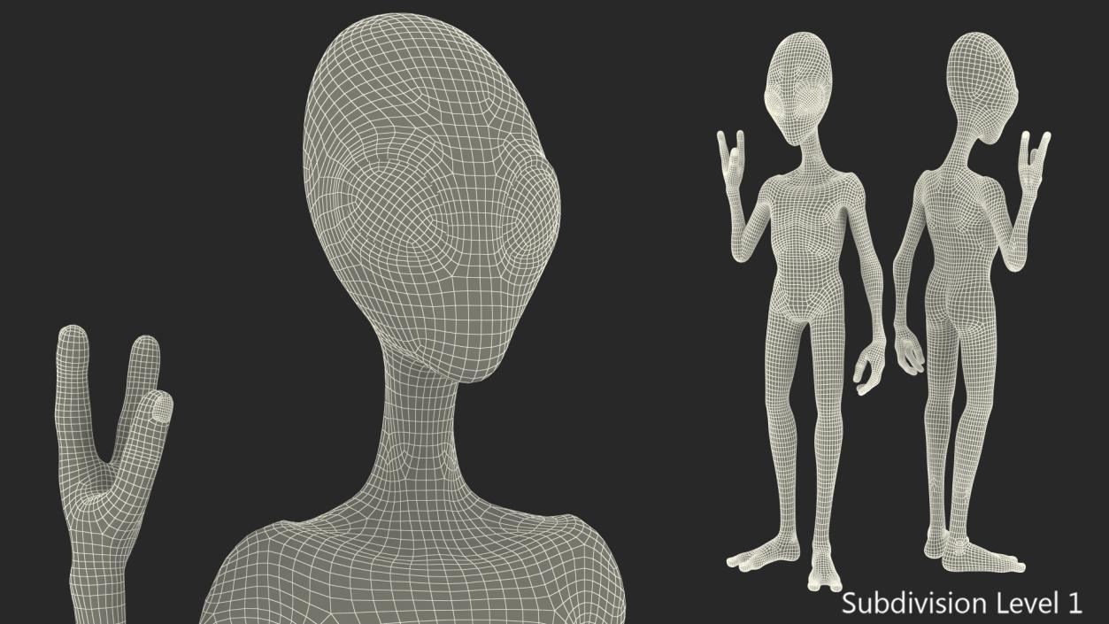 3D model Green Alien Greeting Pose