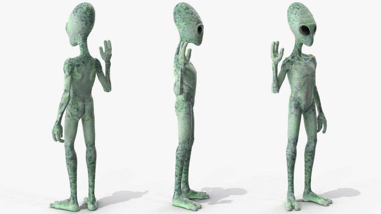 3D model Green Alien Greeting Pose